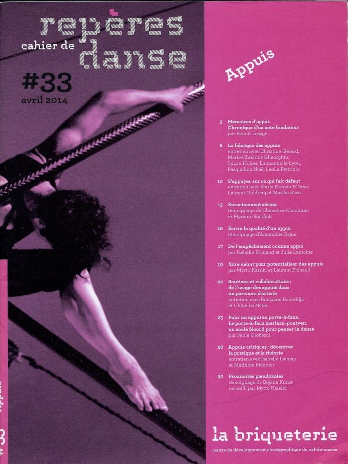 Repères, cahier de danse # 33 - Appuis
