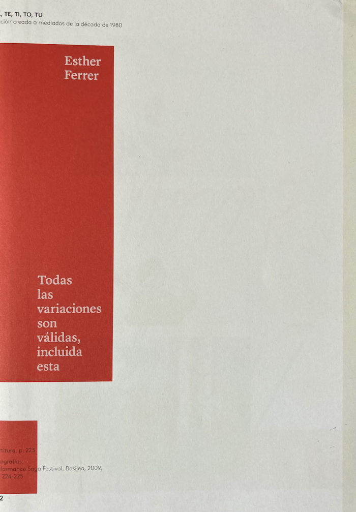 Esther Ferrer. Todas las variaciones son válidas, incluida esta